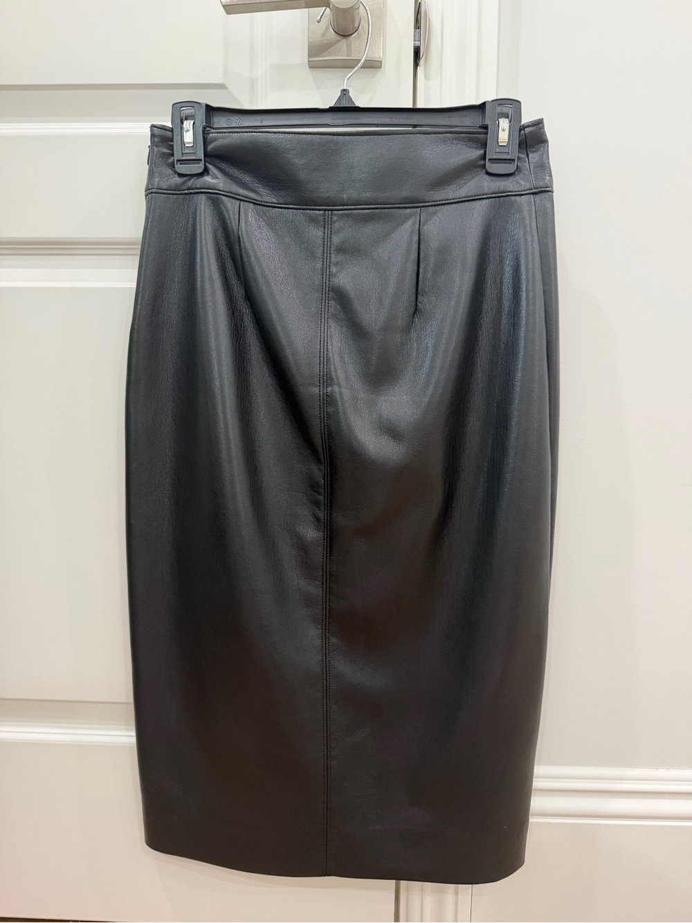 Aritzia Black Faux Leather Midi Pencil Skirt